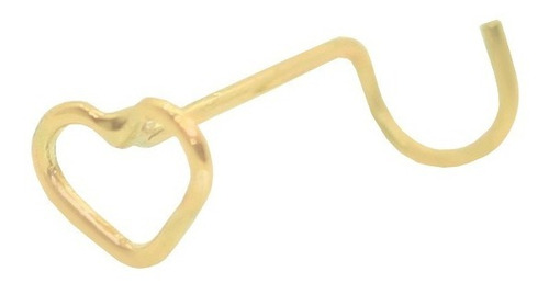 Imagem 1 de 2 de Piercing Nariz Coração Vazado Em Ouro 18k/750