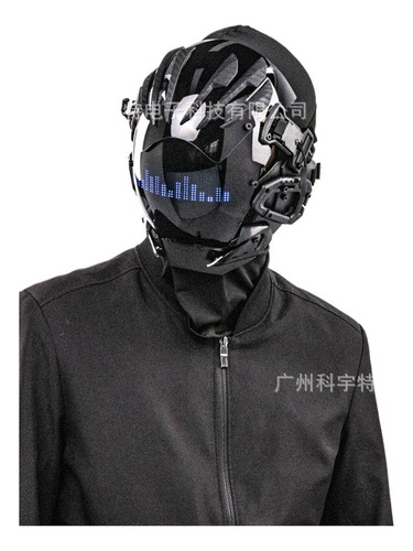 Máscara Facial Completa Cyberpunk Future Tech Black Luminous