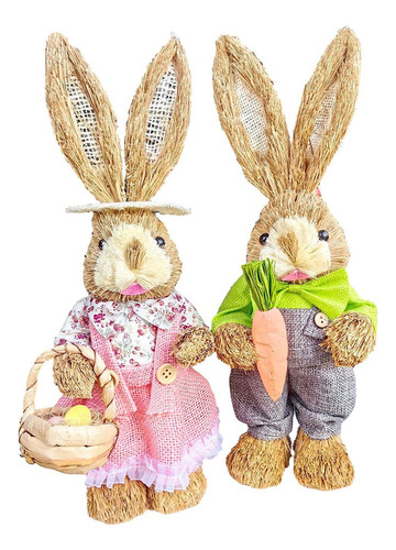 B Esculturas De Conejos De 2 Piezas, Figuras De Estilo B