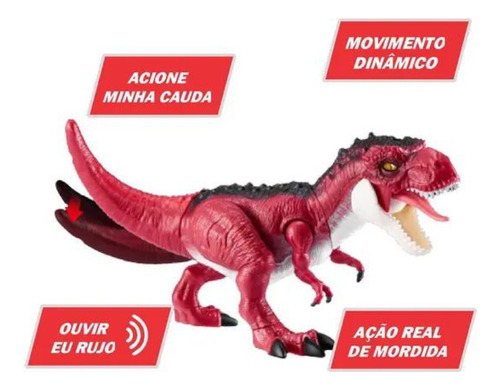 Robô Alive Dinossauro T Rex Dino Vermelho