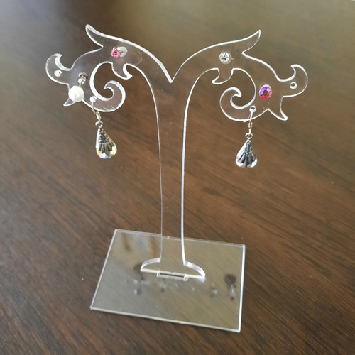 Imagen 5 de 8 de Exhibidor Para Aros Colgantes Pasantes Acrilico 3mm Joyeria