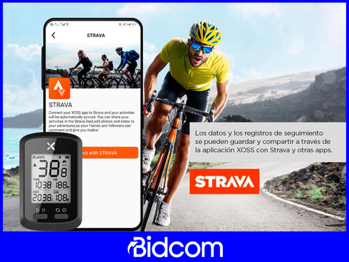Ciclocomputadora Xoss G G pantalla LCD de 1.8" color negro