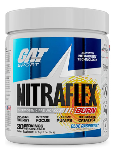 Gat Nitraflex Burn Original Usa 30 Servicios Pre Entreno