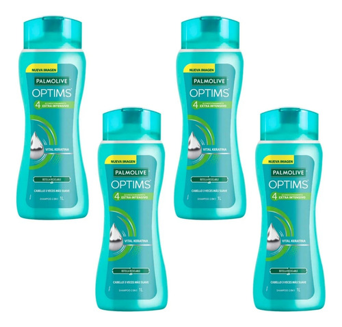 Shampoo Palmolive Optims Acondicionamiento 1 L - 4 Pzas