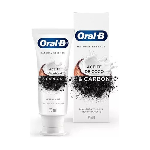 Crema Dental Oral-b Natural Essence Aceite De Coco & Carbón 