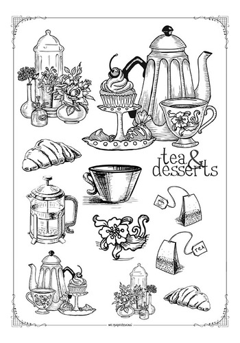 #47 - Pan Café Té - Lámina Para Transferencias 30 X 40 Cm
