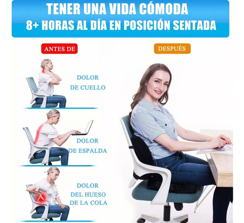 Almohada Lumbar Ortopédica Con Memoria Y Cojín Para El Coxis