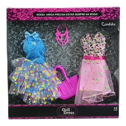 Brinquedo Kit Vestido De Boneca 2 Looks Doll Dress 2916