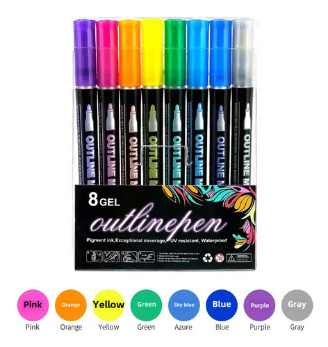 Bolígrafos De Pintura De Doble Color De 24 Colores Para Uso