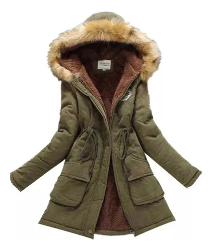 Abrigo Parka De Algodón Para Mujer Chaqueta Con Capucha