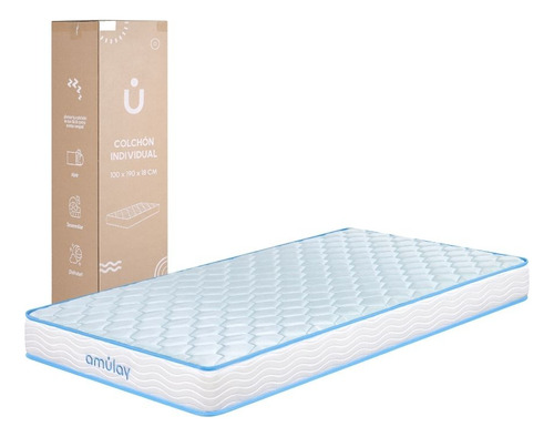 Colchón Individual Ergonómico 1 Plaza 100 X 190 X 18cm Memory Foam Espuma De Alta Densidad Firme