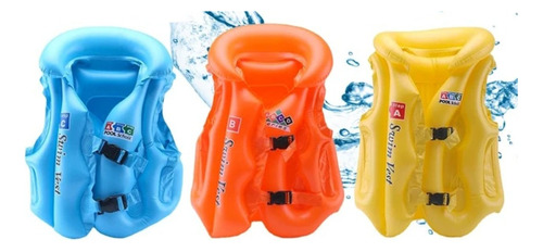 4 Chaleco Salvavidas Flotador Inflable Gde Niños 6-8 Años 