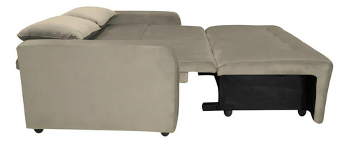 Sofá Cama Para Sala De Estar Amora New Veludo Matrix Cor Cappuccino