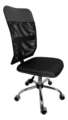 Cadeira Tela Executiva Cromada Preta - Ultra Móveis Cor Preto