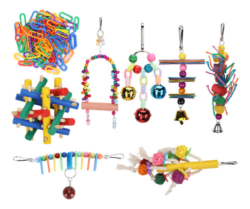 Bloques De Madera Para Morder, 8 Unidades, De Bird Swing Toy