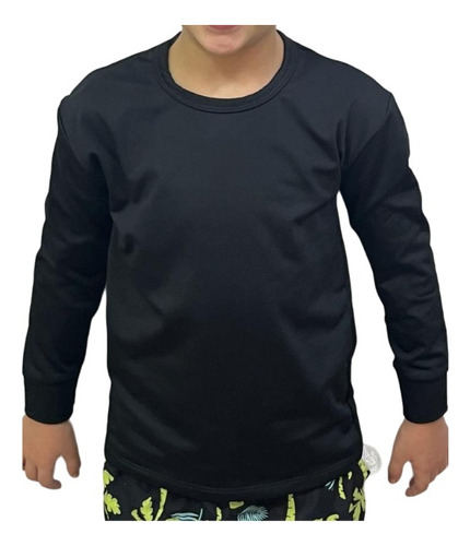 Camiseta Microfibra Térmica De Niño Color Negro