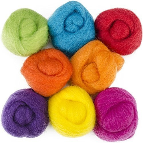 Wistyria Editions Wool Roving 12 .25oz 8 /pkg-fiesta