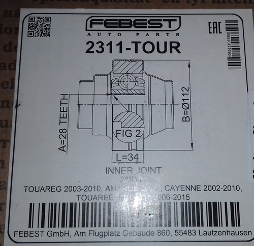 Imagen 5 de 5 de 2311-tour- Junta Omosinetica Vw Touareg 28x112