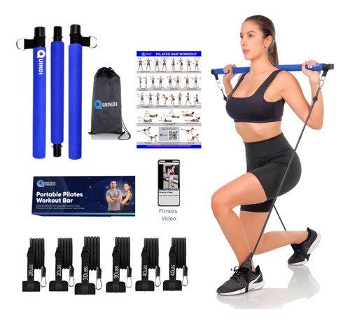 Quindi Kit De Barra De Pilates Con Bandas De Resistencia (3