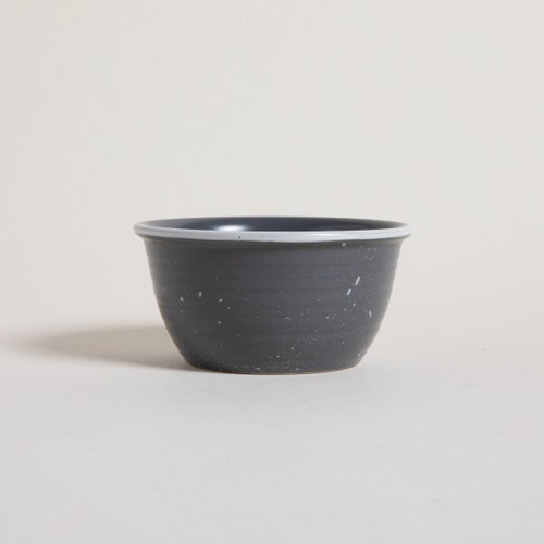 Bowl Compotera Cerámica Negro Con Borde Blanco 16 Cm