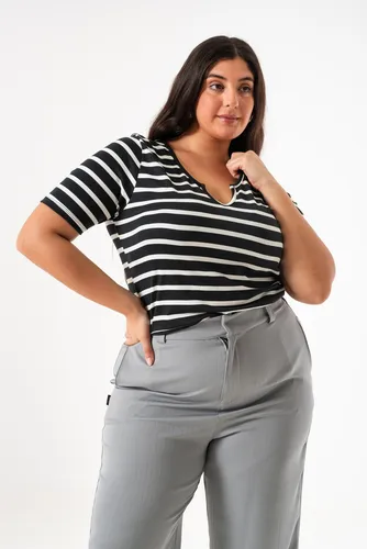 Remera De Viscosa Rayada Moda Talles Grandes