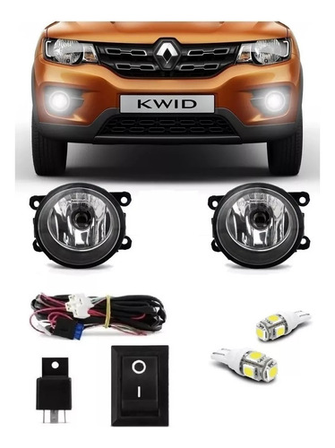 Kit Farol Milha Neblina Kwid 2017 2018 2019 Botão + Brinde