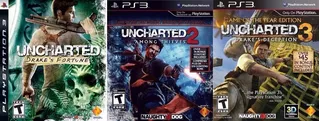 Uncharted 1 + Uncharted 2 Goty + Uncharted 3 Goty ~ Ps3