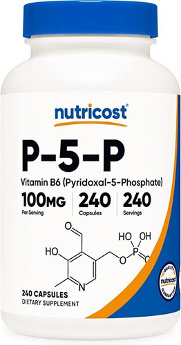 Nutricost P5p Vitamina B6 Suplemento 100 Mg, 240 Cápsulas .