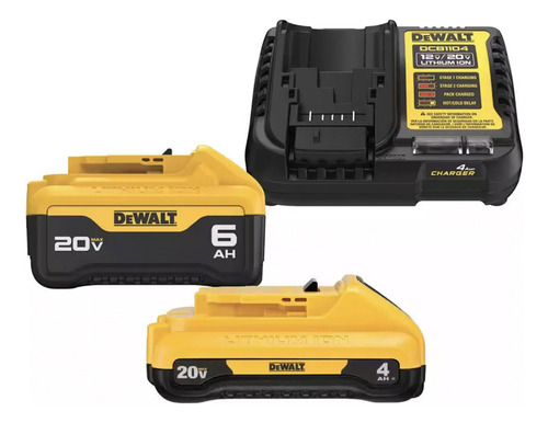 Baterias Dewalt Kit 20v 6 Ah Y 4 Ah Y Cargador 4 Amp Facturo