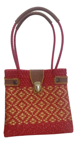 Bolso De Dama Tote Regal A Mano Rojo Y Amarillo