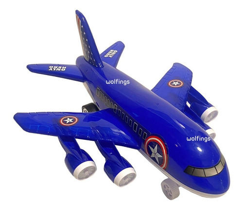 Imagen 7 de 10 de Avion Grande De Juguete A Friccion Juego Infantil Niños