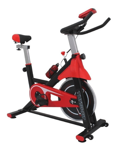 Bicicleta fija Tutto Fit Fitness Cardio para spinning color negro y rojo
