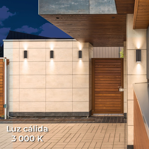 Lámpara Arbotante Para Exterior De Sobreponer Color Blanco Luz Cálida 3000 K Nerea Illux Ml-7410