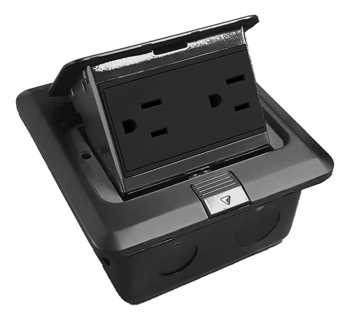 Contacto Duplex Empotrable Piso Apl-003 Color Gris Color Negro