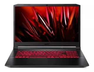 Notebook gamer Acer Aspire Nitro 5 AN517-54 preta e vermelha 17.3", Intel Core i5 11400H 8GB de RAM 512GB SSD, NVIDIA GeForce GTX 1650 144 Hz 1920x1080px Linux Gutta
