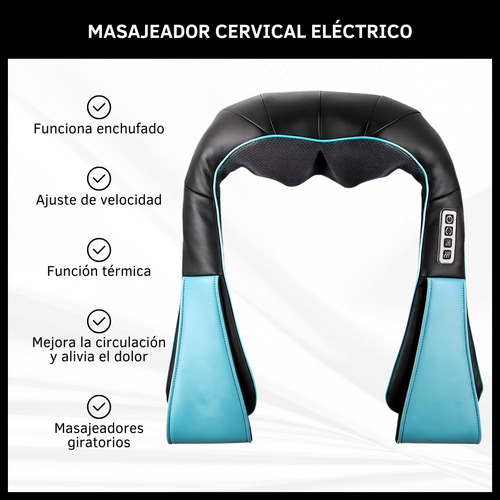 Masajeador Cervical Eléctrico Corporal Espalda Cuello Lumbar Calor Infrarrojo Dinax