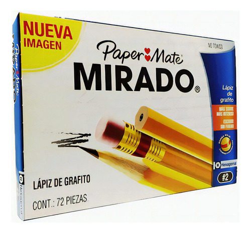 Lapiz Paper Mate Mirado Hexagonal #2 (72 Piezas )