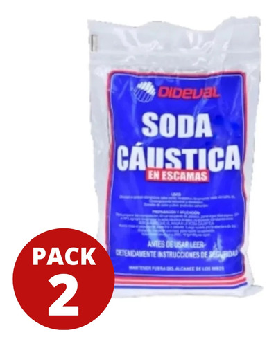 Soda Caustica En Escamas Bolsa 1 Kilo Dideval Pack 2 Und