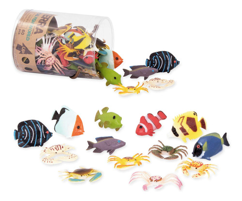 Terra By Battat - Toy Tropical Fish & Crabs - 60 Mini Figura