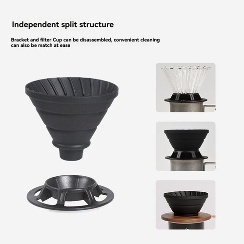 Gotero De Café Plegable De Silicona Reutilizable Con Soporte