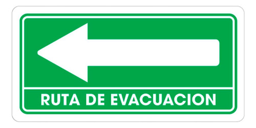  Señalamiento Ruta Evacuacion Izquierda 15 X 30cm Weston 