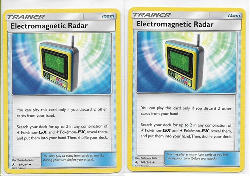 Pokémon Radar Electromagnético X2 169/234 Uncommon.