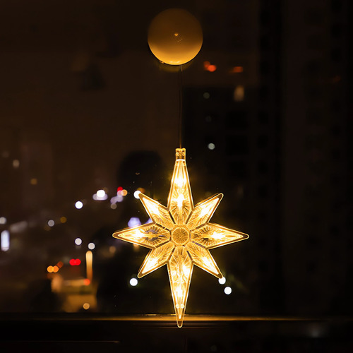 O Decorative Lights, Lámpara Navideña Con Ventosa, Estrella