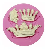 Comprar Molde Silicona Coronitas 3 Diseños Repostería Porcelana Fria Color Rosa