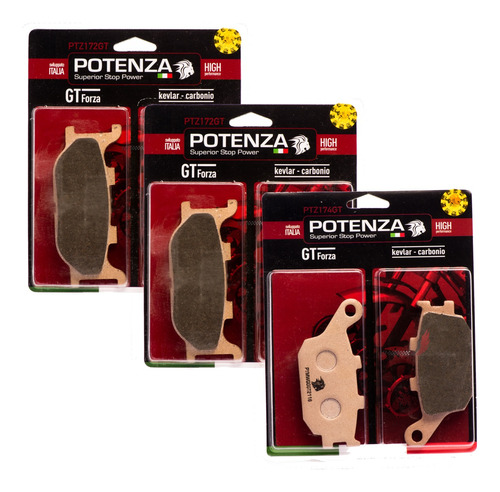 Kit Pastilha Potenza Diant+tras Yamaha Xj6 13/16 172+174