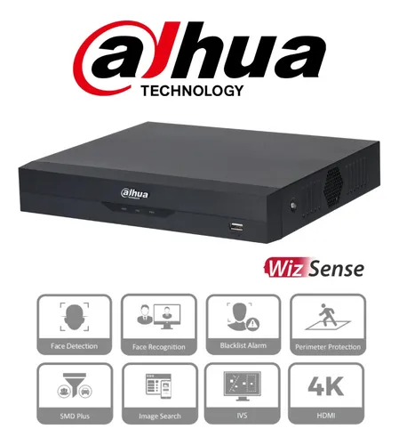 Nvr Dahua Ip 4ch 8mp 4k Full Hd Wizsense Onvif Facial Alarma