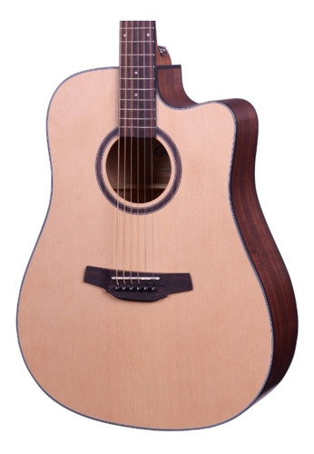 Imagem 2 de 3 de Violão Eletroacústico Aço Crafter Silver Hde-100ce Natural