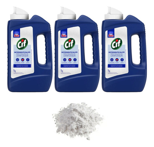 Cif Detergente Em Pó Sabão Maquina Lava Louças 1kg
