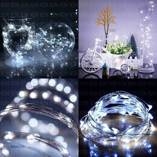 Imagen 5 de 10 de Alambre Luces Led 10 Metros Colores Exterior 220v Navidad