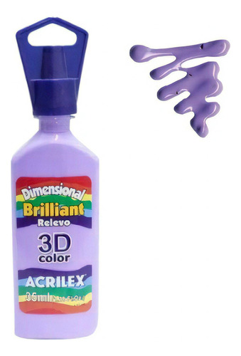 Tinta Alto Relevo Acrílica 35ml 3d Acrilex Cor Lilas - 528